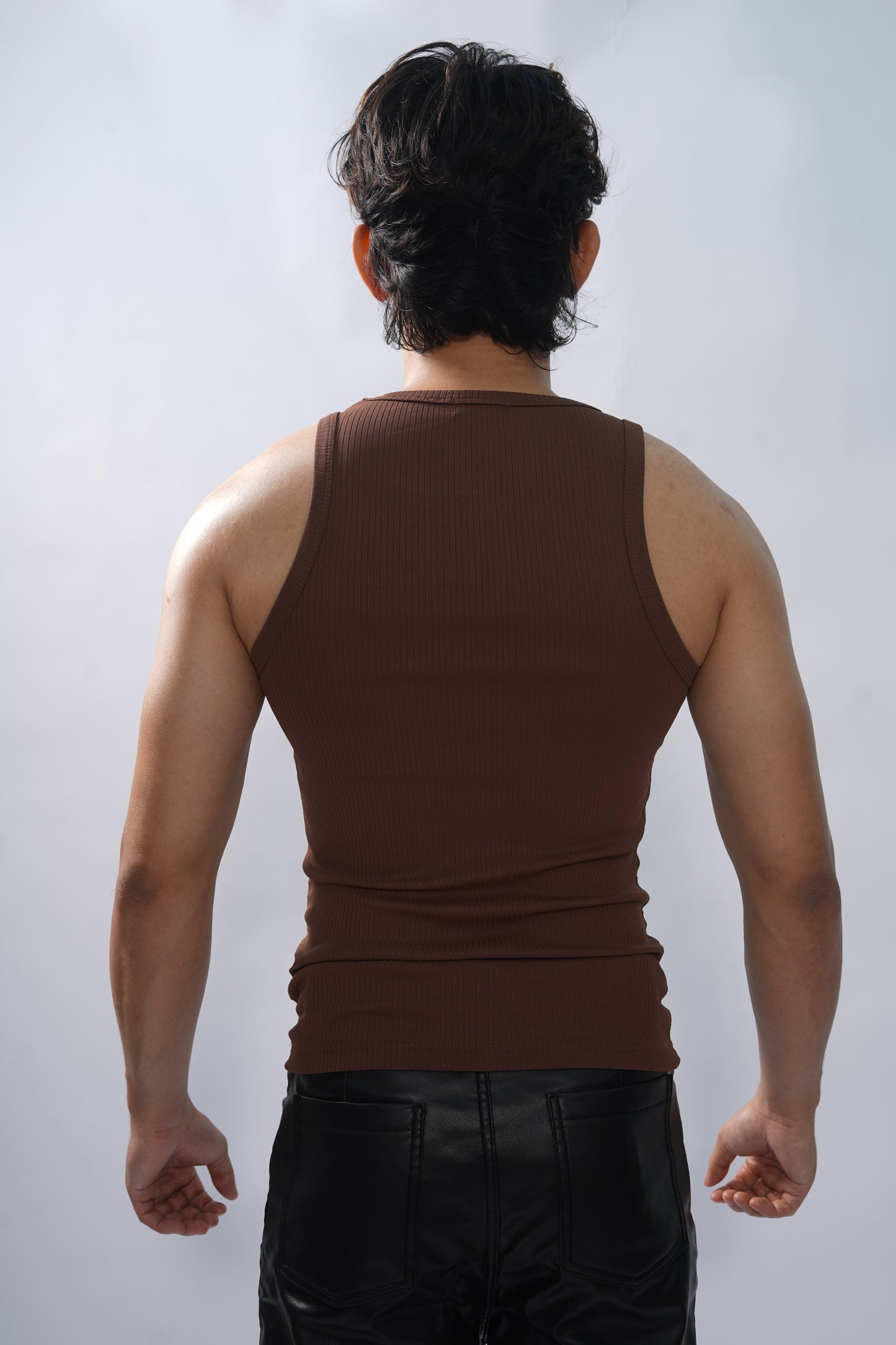The Rebel Edge Crew Neck Vest- Brown
