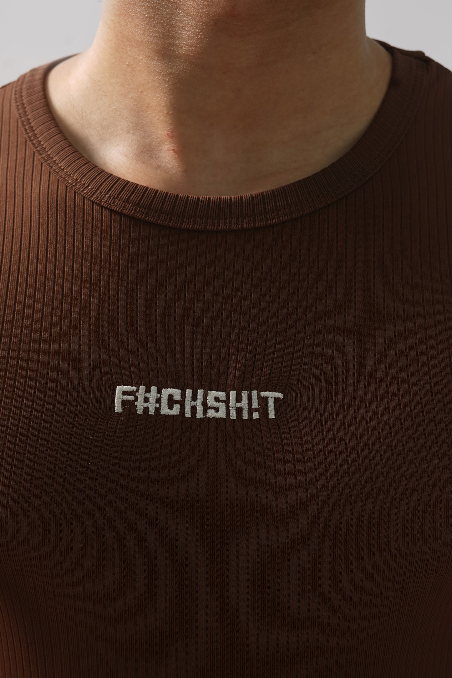 The Rebel Edge Crew Neck Vest- Brown