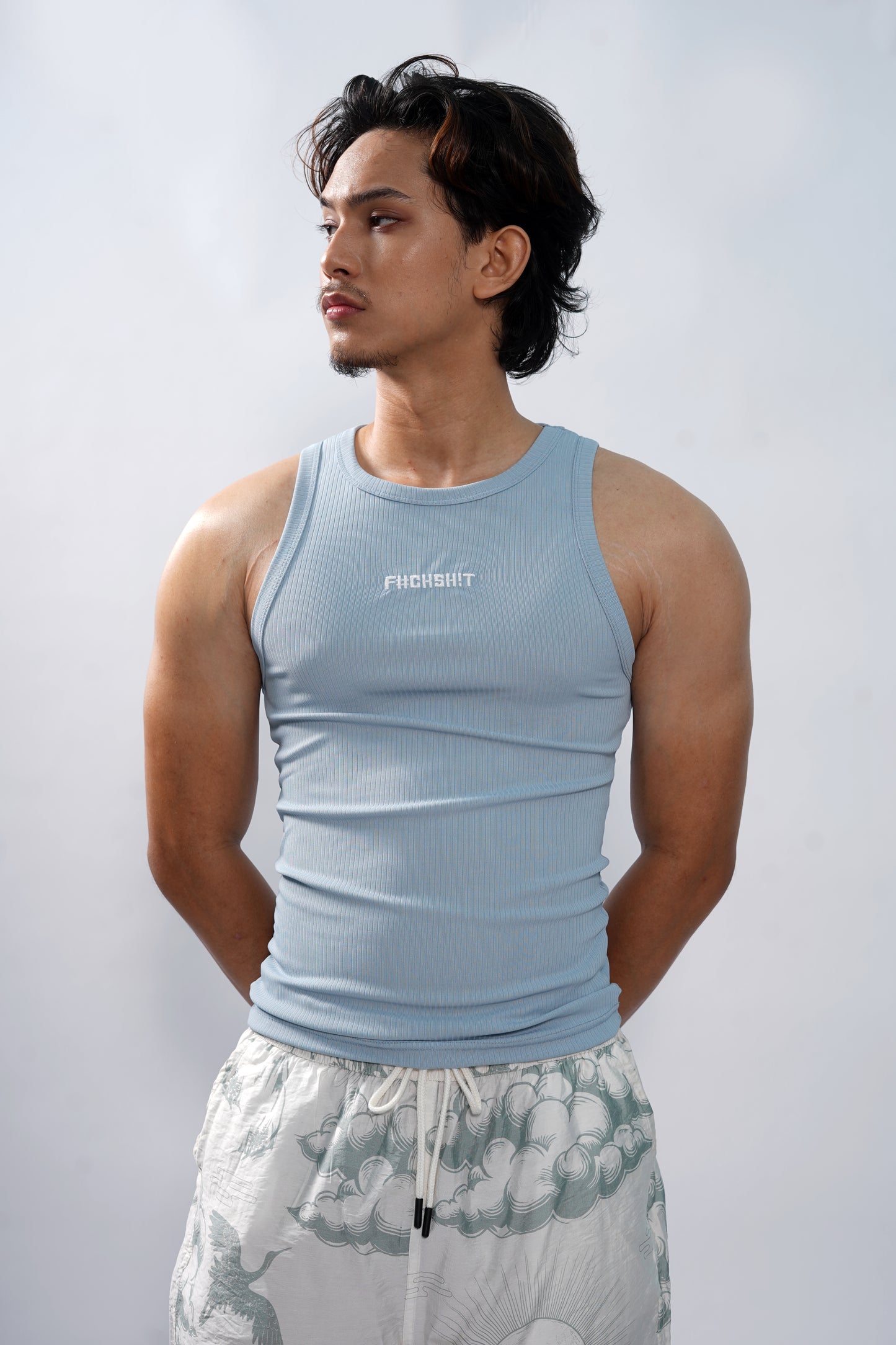 The Rebel Edge Crew Neck Vest- Sky Blue
