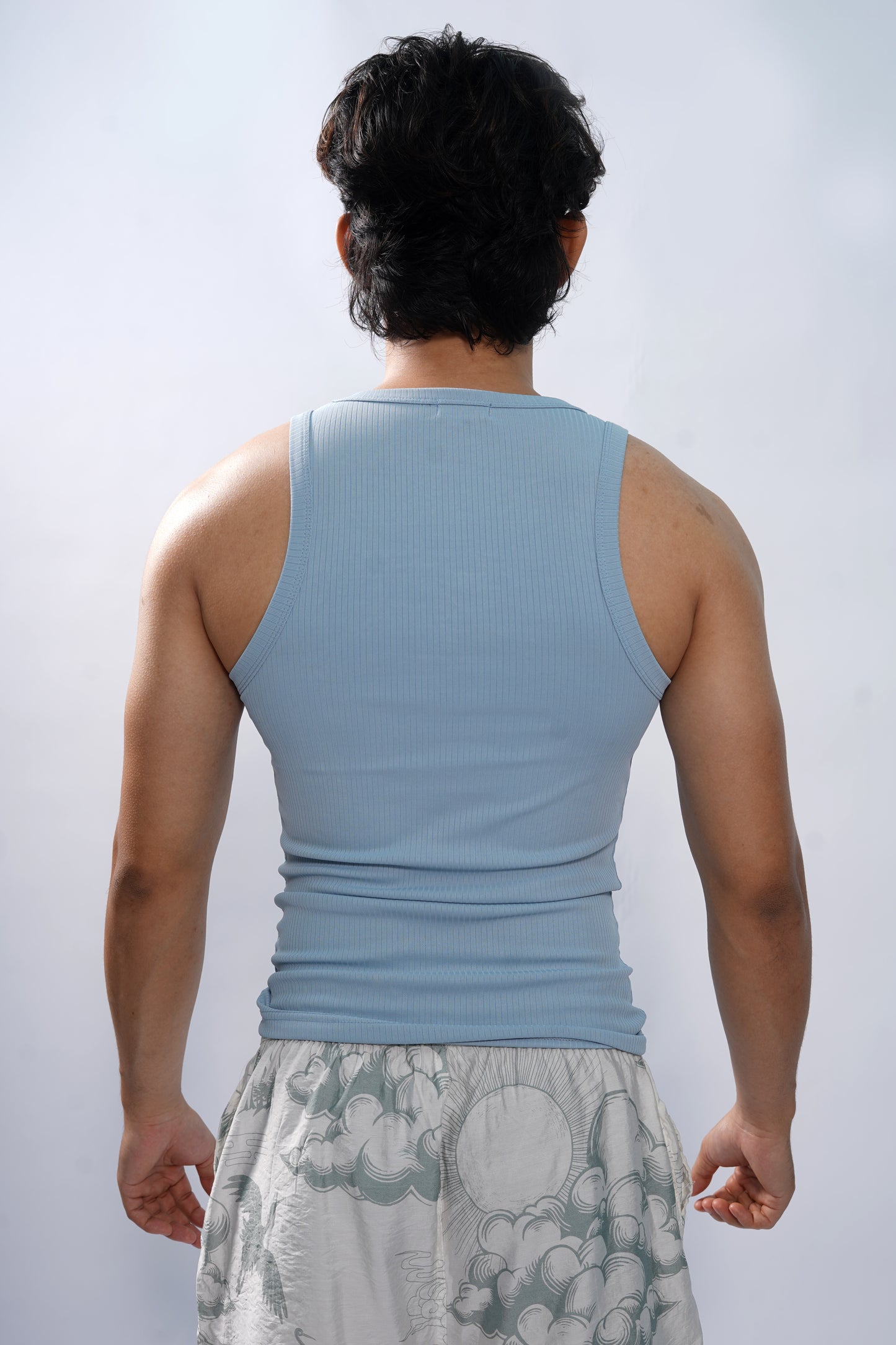 The Rebel Edge Crew Neck Vest- Sky Blue