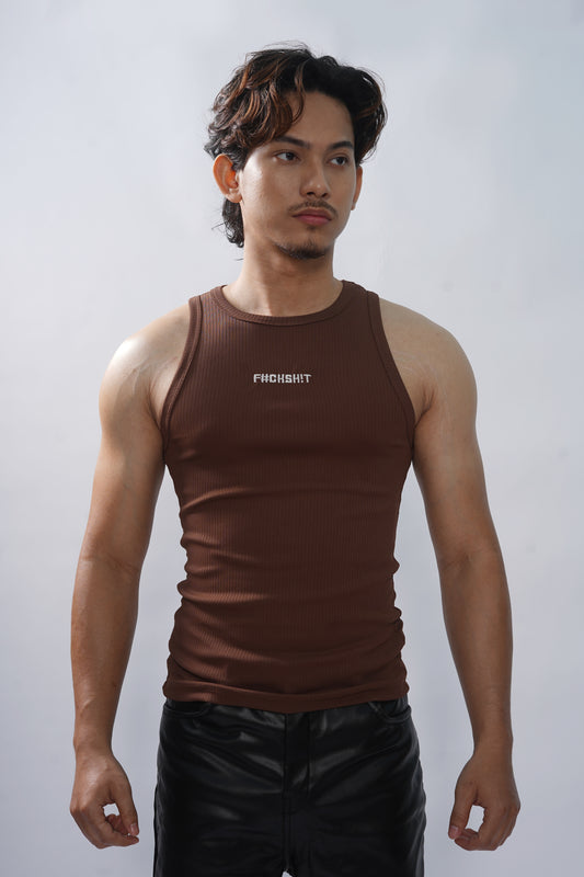 The Rebel Edge Crew Neck Vest- Brown