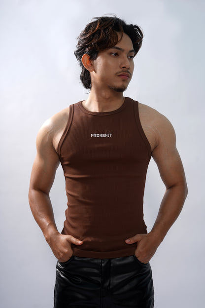 The Rebel Edge Crew Neck Vest- Brown