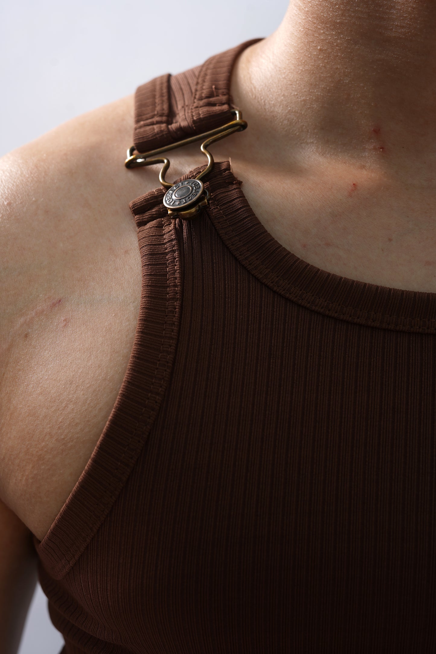 The Luxe Buckle Vest-Brown