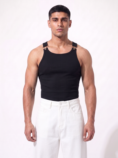 The Luxe Buckle Vest-Black