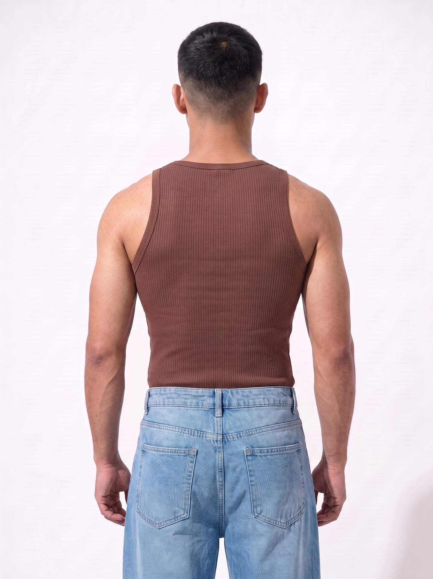 The Rebel Edge Crew Neck Vest- Brown