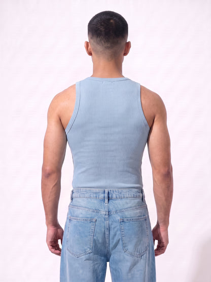 The Rebel Edge Crew Neck Vest- Sky Blue