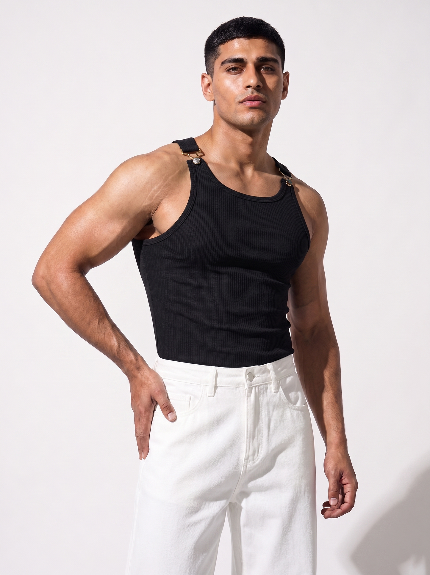 The Luxe Buckle Vest-Black