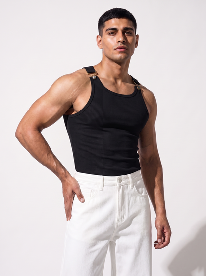 The Luxe Buckle Vest-Black