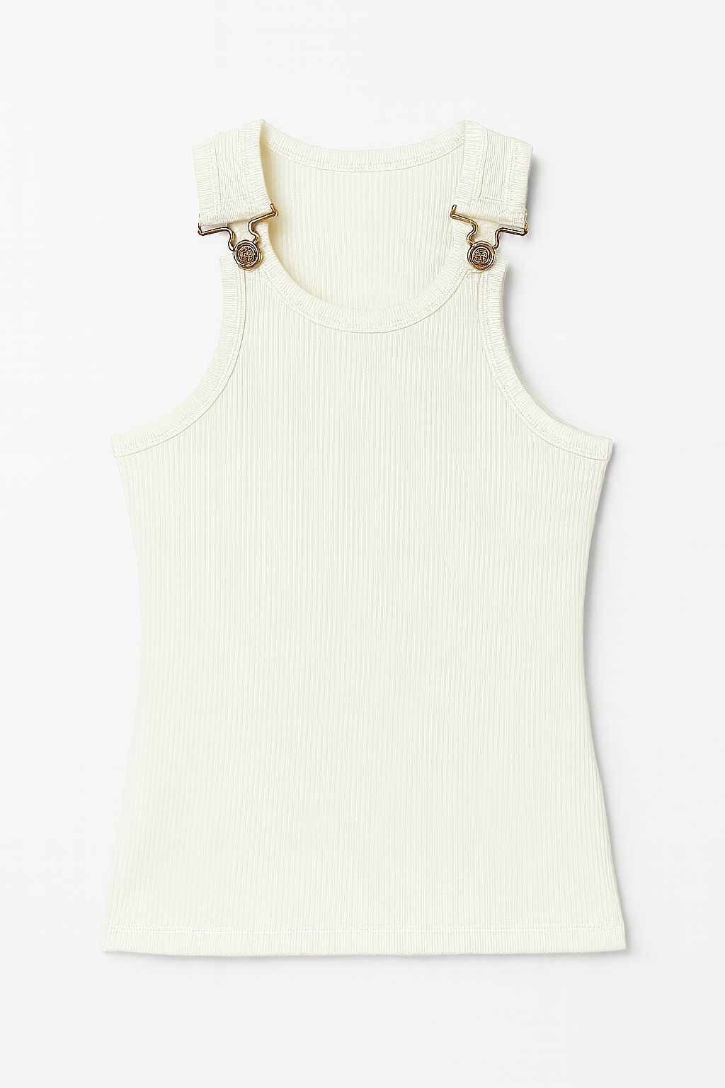 The Luxe Buckle Vest- Off White